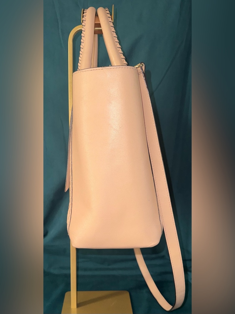 henri bendel Tan Woven Satchel with Gold-Tone Hardware - Picture 4 of 15